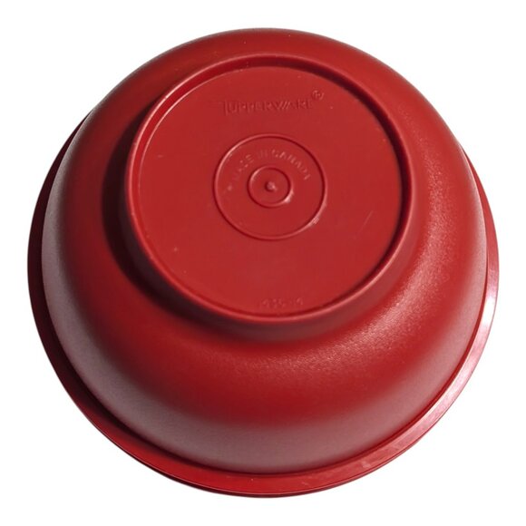 VTG Red TUPPERWARE Seal N Serve Bowl #1436 w/ Lid 1437-18 Container USA - Picture 5 of 6